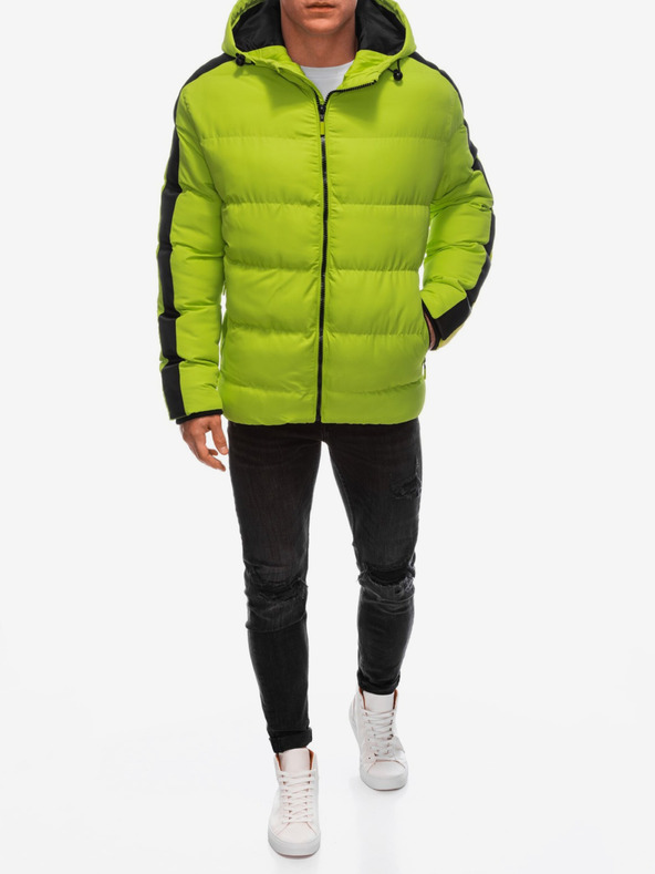 Edoti Hellgrüne Herren-Steppwinterjacke Edoti