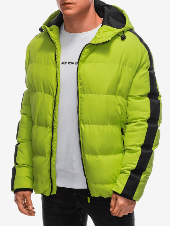 Edoti Hellgrüne Herren-Steppwinterjacke Edoti