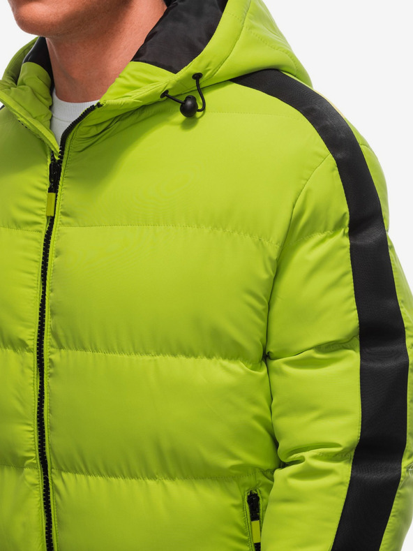 Edoti Hellgrüne Herren-Steppwinterjacke Edoti