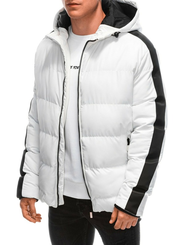 Edoti Weiße Herren Stepp-Winterjacke Edoti