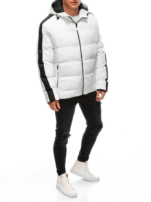 Edoti Weiße Herren Stepp-Winterjacke Edoti