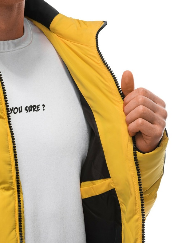 Edoti Gelbe Herren-Steppwinterjacke Edoti