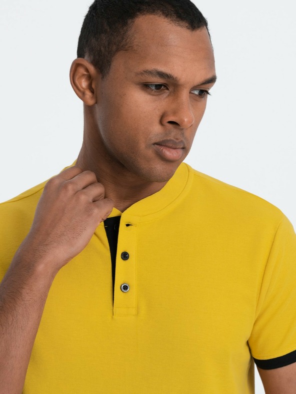 Ombre Clothing Gelbes Herren-Poloshirt Ombre Clothing