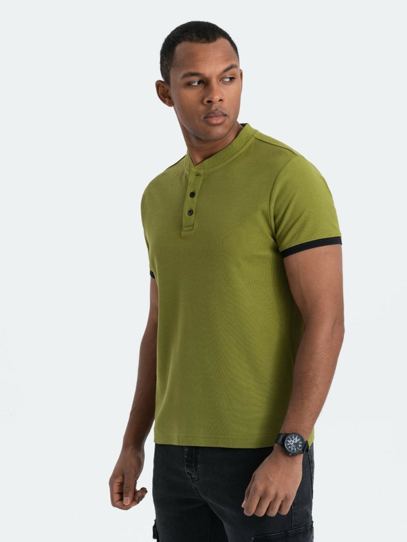 Ombre Clothing Hellgrünes Herren-Poloshirt Ombre Kleidung