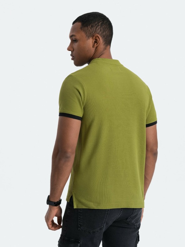 Ombre Clothing Hellgrünes Herren-Poloshirt Ombre Kleidung