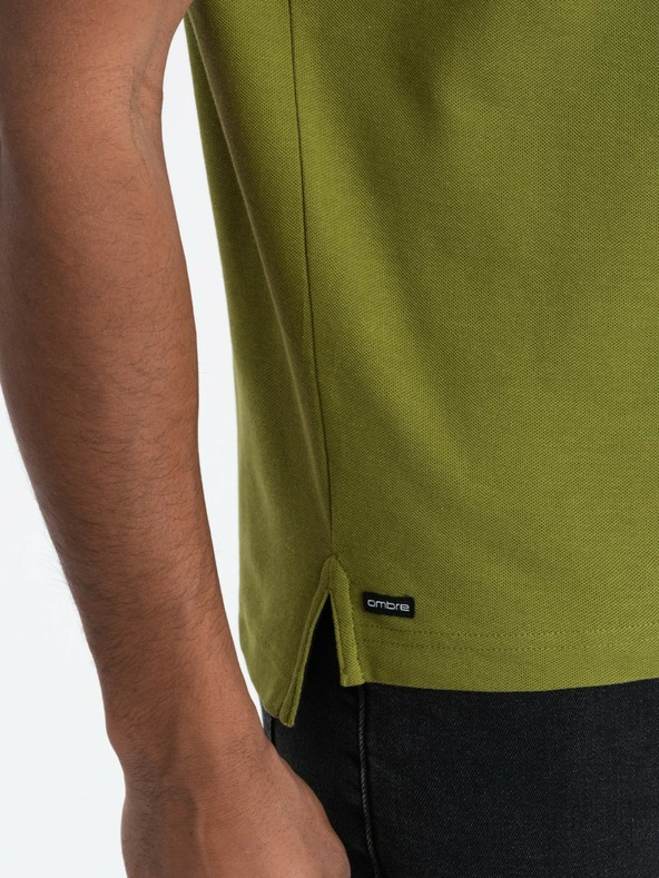 Ombre Clothing Hellgrünes Herren-Poloshirt Ombre Kleidung