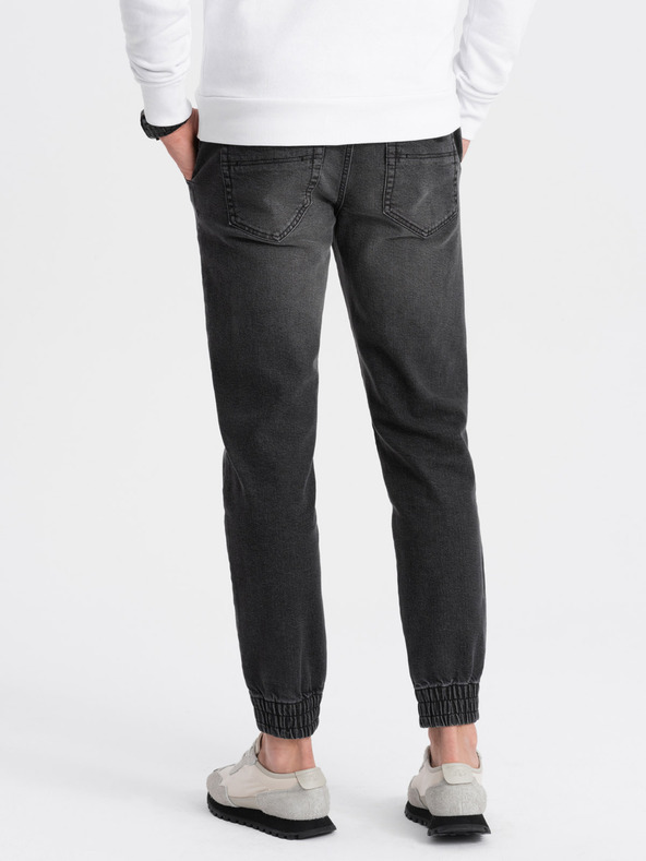 Ombre Clothing Dunkelgraue Herren-Ripstop-Jeans Ombre Clothing