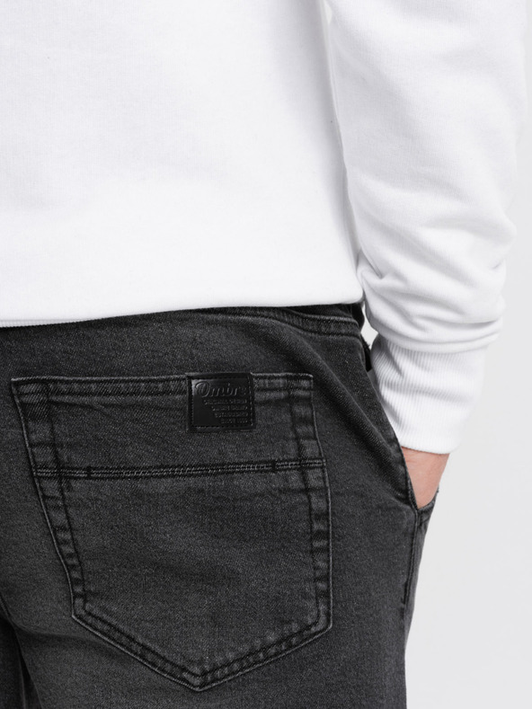 Ombre Clothing Dunkelgraue Herren-Ripstop-Jeans Ombre Clothing