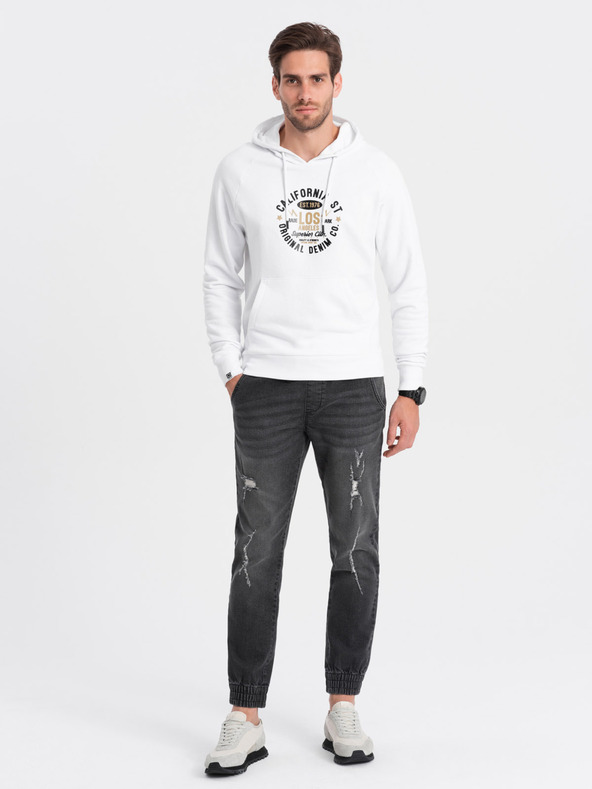 Ombre Clothing Dunkelgraue Herren-Ripstop-Jeans Ombre Clothing