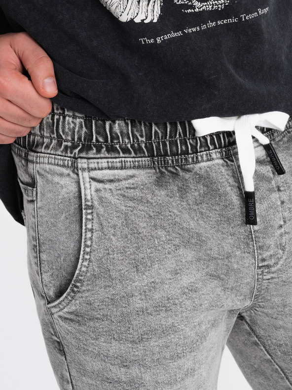 Ombre Clothing Hellgraue zerrissene Herrenjeans Ombre Clothing