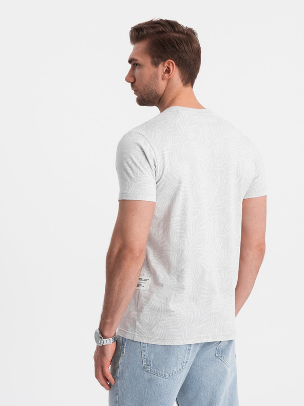Ombre Clothing Hellgraues gemustertes Herren-T-Shirt Ombre Clothing