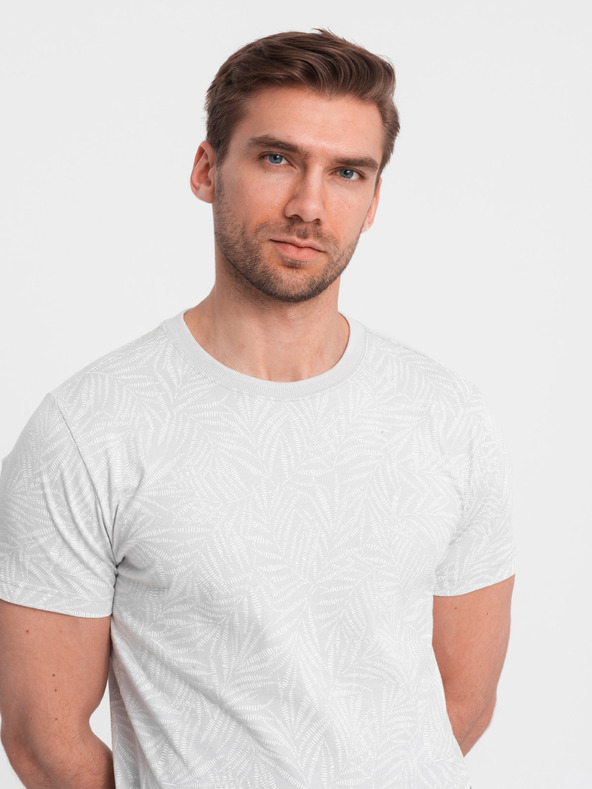 Ombre Clothing Hellgraues gemustertes Herren-T-Shirt Ombre Clothing