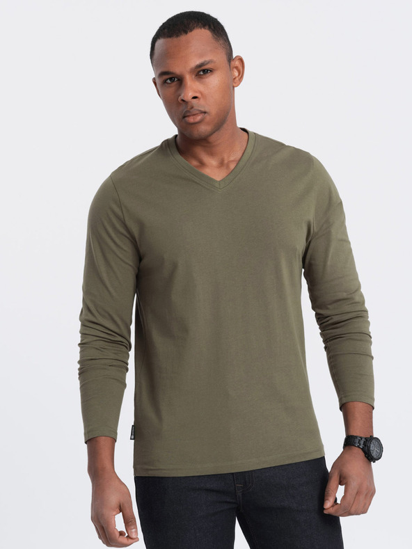 Ombre Clothing Khakifarbenes Herren-T-Shirt Ombre Clothing