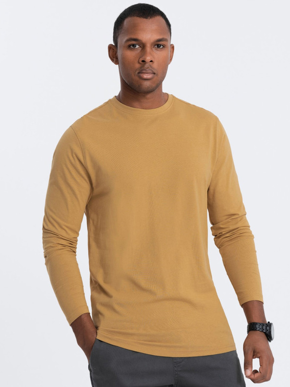 Ombre Clothing Senffarbenes Herren-Basic-Shirt Ombre Clothing