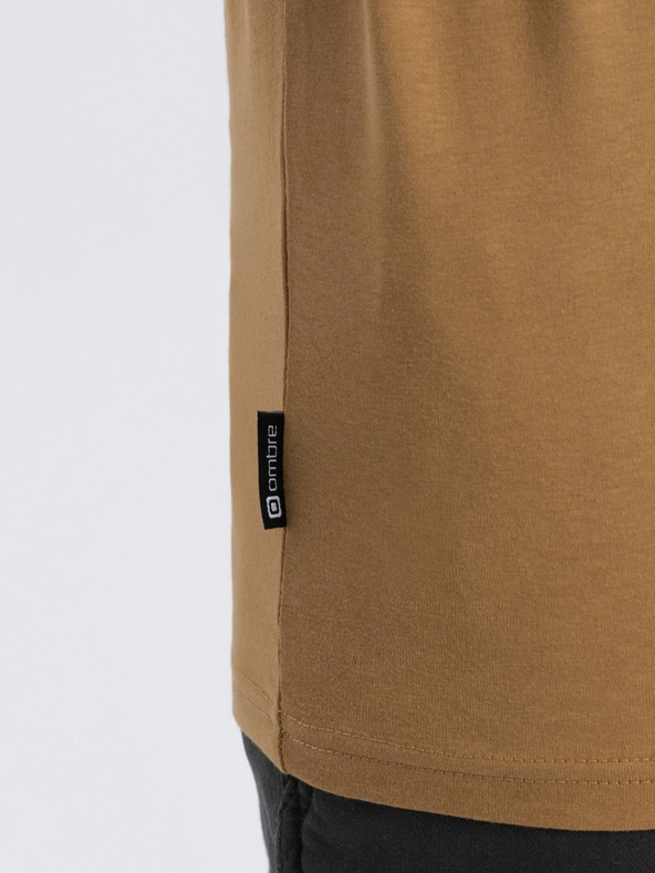 Ombre Clothing Senffarbenes Herren-Basic-Shirt Ombre Clothing