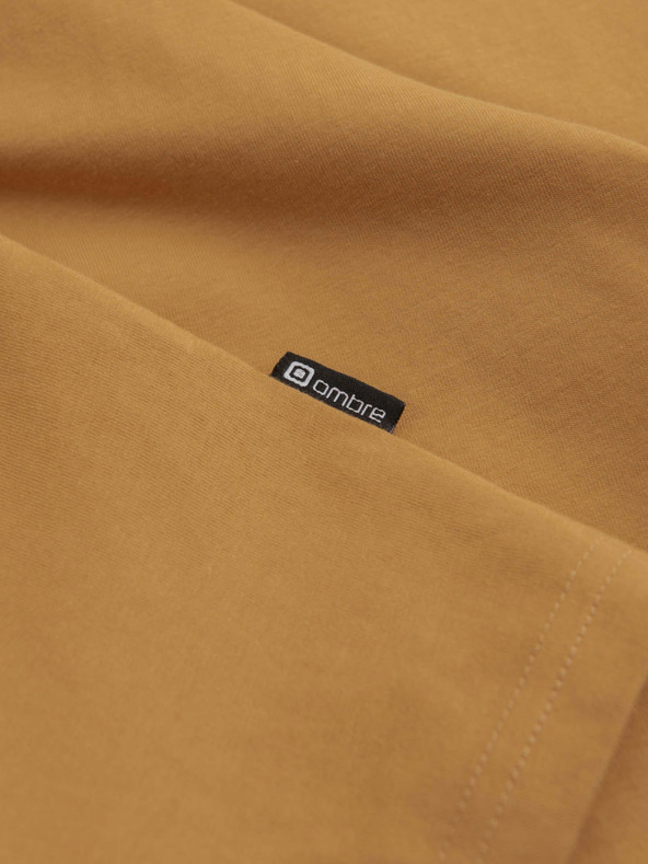 Ombre Clothing Senffarbenes Herren-Basic-Shirt Ombre Clothing