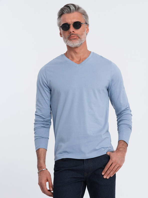Ombre Clothing Hellblaues Herren-T-Shirt Ombre Clothing