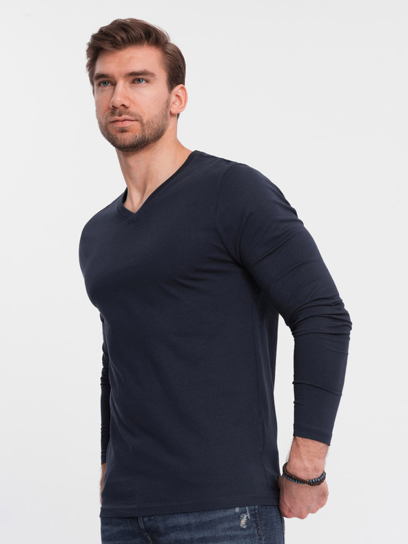 Ombre Clothing Dunkelblaues Herren-T-Shirt Ombre Clothing