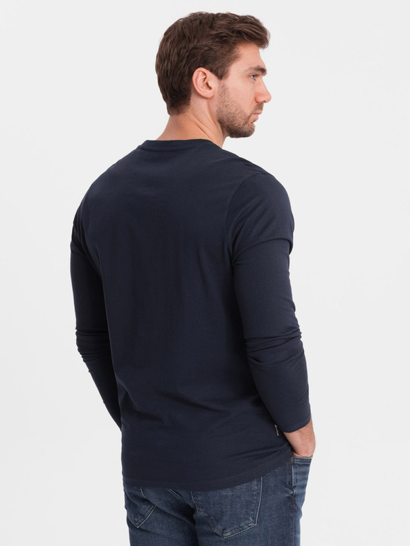 Ombre Clothing Dunkelblaues Herren-T-Shirt Ombre Clothing