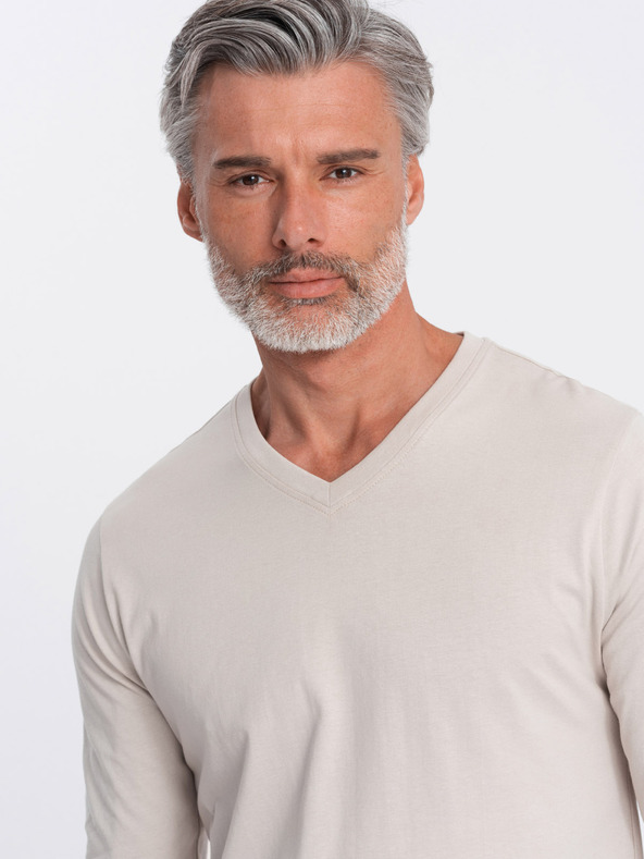 Ombre Clothing Beigefarbenes Herren-T-Shirt Ombre Clothing