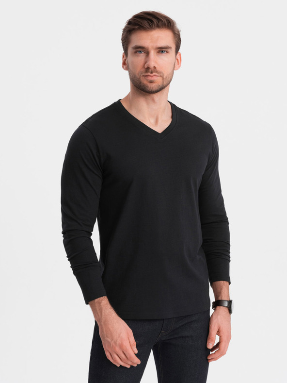 Ombre Clothing Schwarzes Herren-Basic-T-Shirt Ombre Clothing