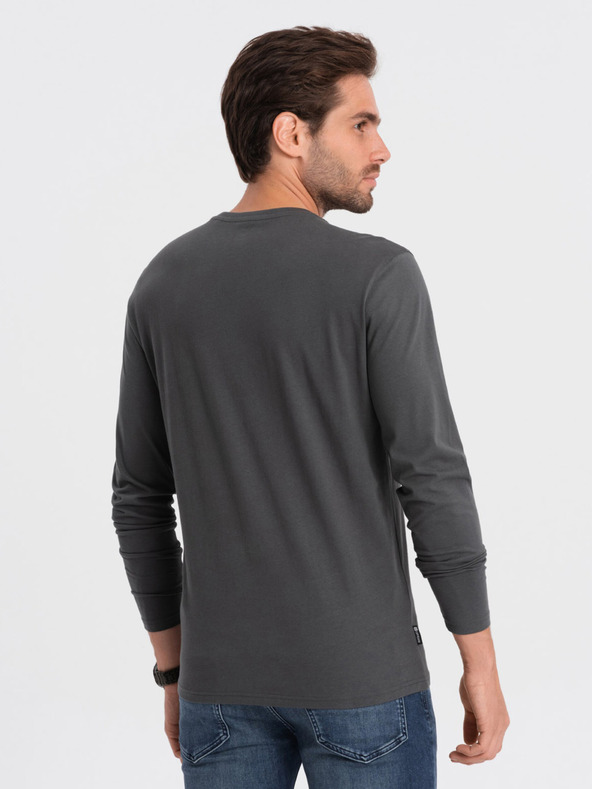 Ombre Clothing Dunkelgraues Herren-Basic-T-Shirt Ombre Clothing