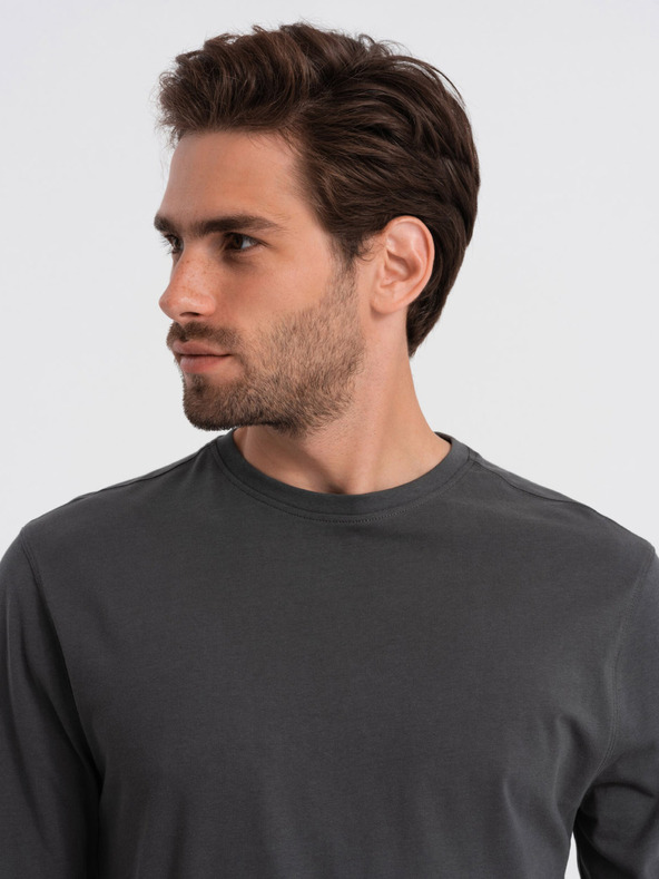 Ombre Clothing Dunkelgraues Herren-Basic-T-Shirt Ombre Clothing