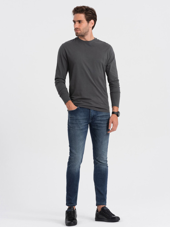 Ombre Clothing Dunkelgraues Herren-Basic-T-Shirt Ombre Clothing
