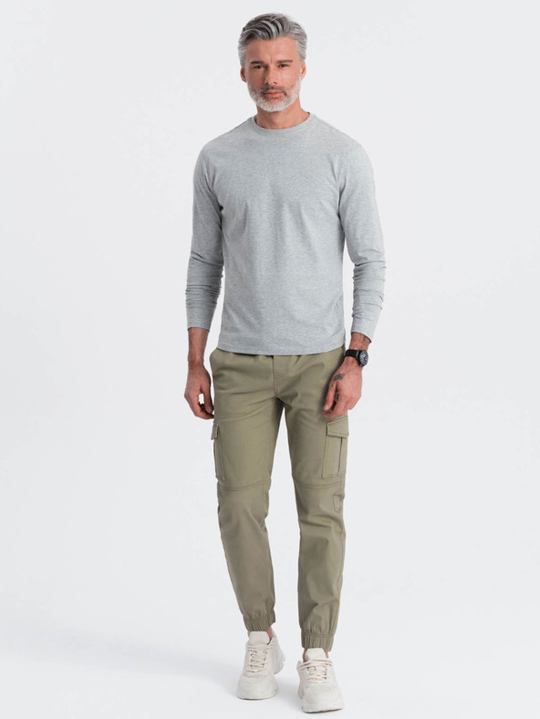 Ombre Clothing Graues Herren-Basic-T-Shirt Ombre Clothing