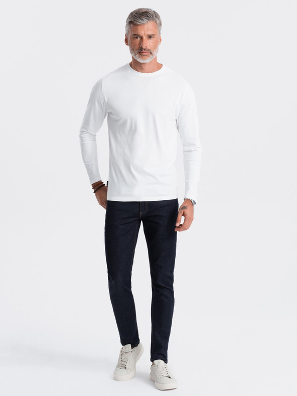 Ombre Clothing Weißes Herren Basic Shirt Ombre Kleidung