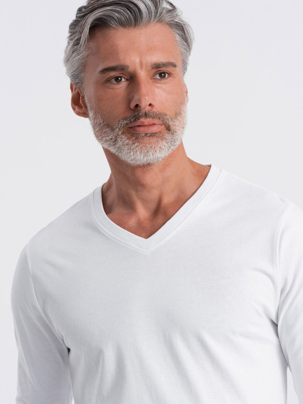 Ombre Clothing Weißes Herren Basic Shirt Ombre Kleidung