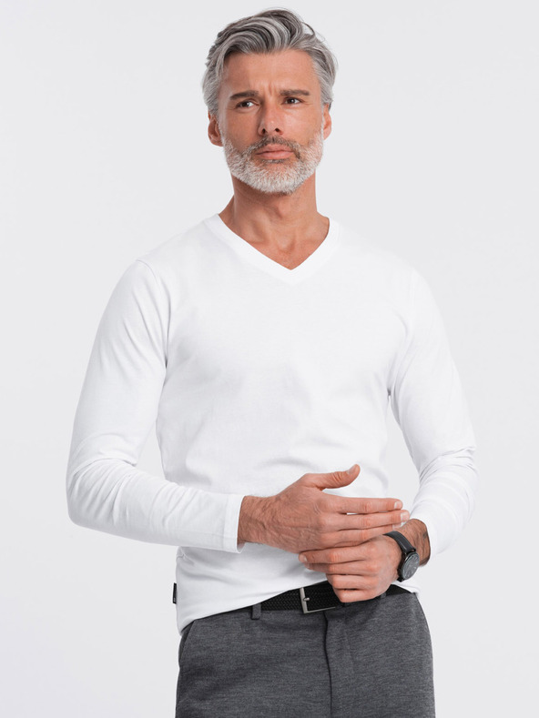 Ombre Clothing Weißes Herren Basic Shirt Ombre Kleidung