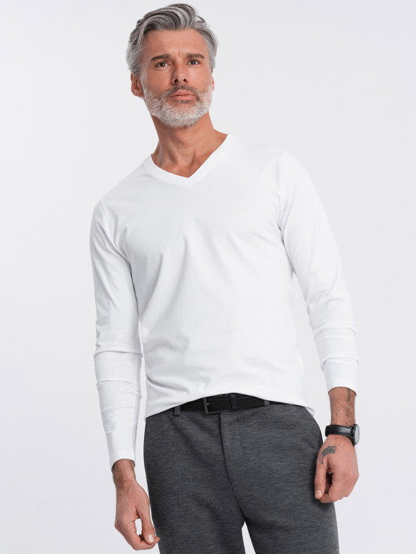 Ombre Clothing Weißes Herren Basic Shirt Ombre Kleidung
