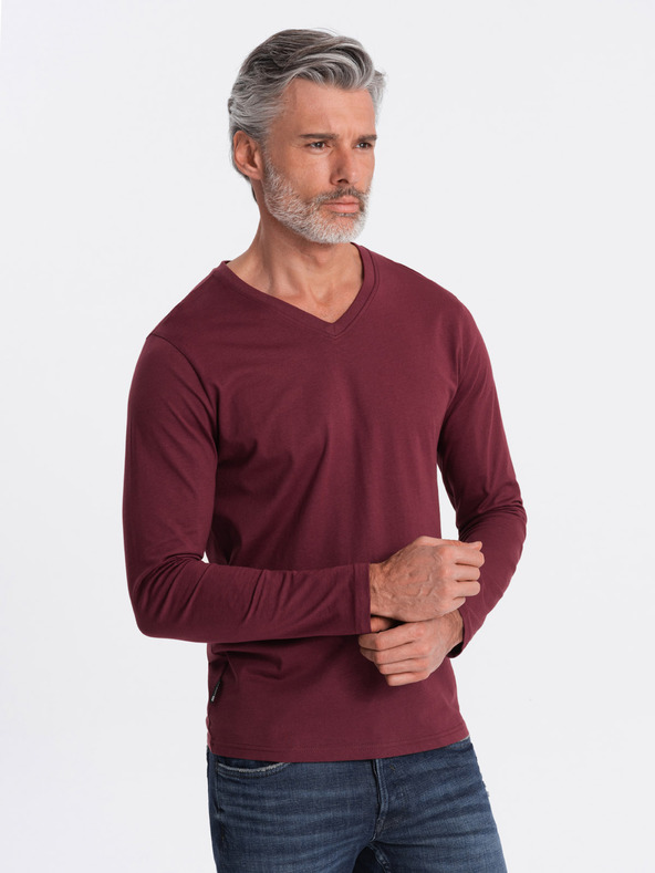 Ombre Clothing Ombre Clothing Herren-T-Shirt in Burgunderrot