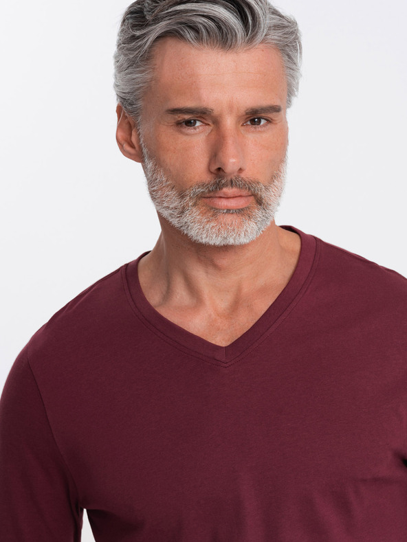 Ombre Clothing Ombre Clothing Herren-T-Shirt in Burgunderrot