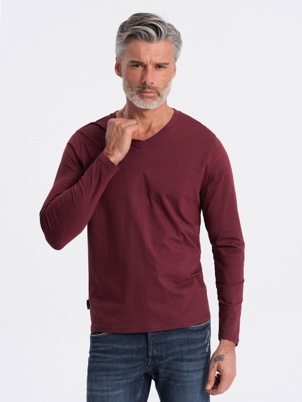 Ombre Clothing Ombre Clothing Herren-T-Shirt in Burgunderrot