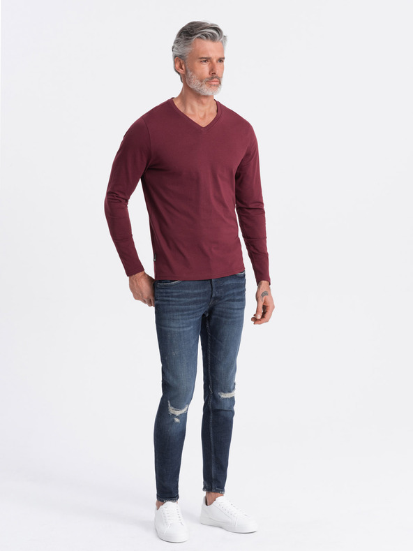 Ombre Clothing Ombre Clothing Herren-T-Shirt in Burgunderrot