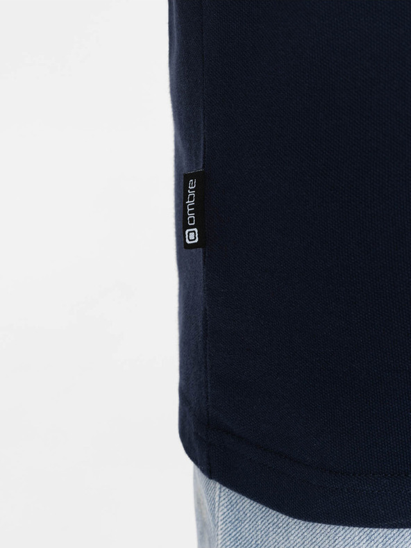 Ombre Clothing Dunkelblaues Herren-Polohemd Ombre Clothing