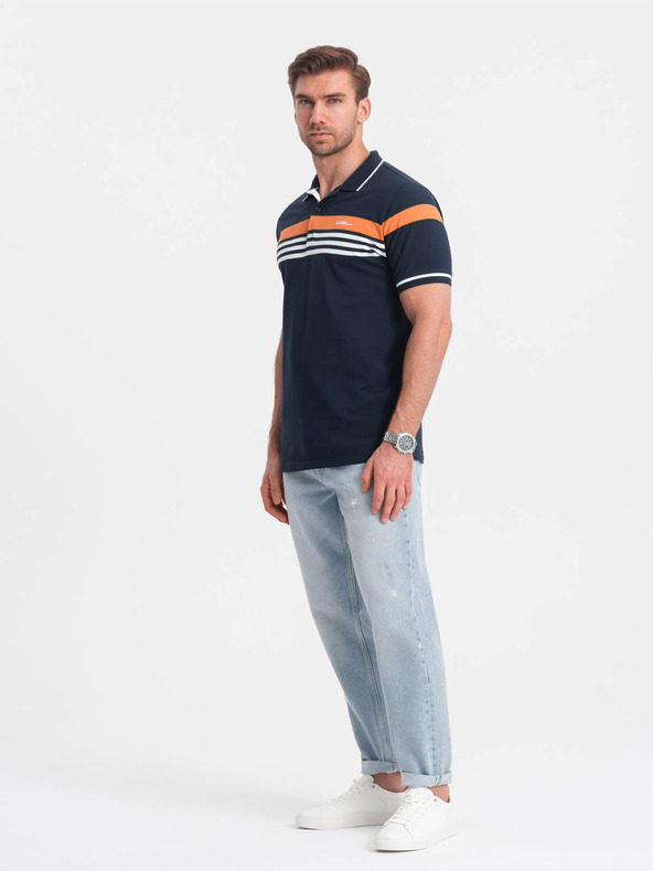 Ombre Clothing Dunkelblaues Herren-Polohemd Ombre Clothing