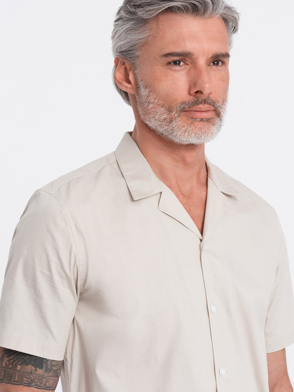 Ombre Clothing Cream Herren Kurzarmhemd Ombre Kleidung