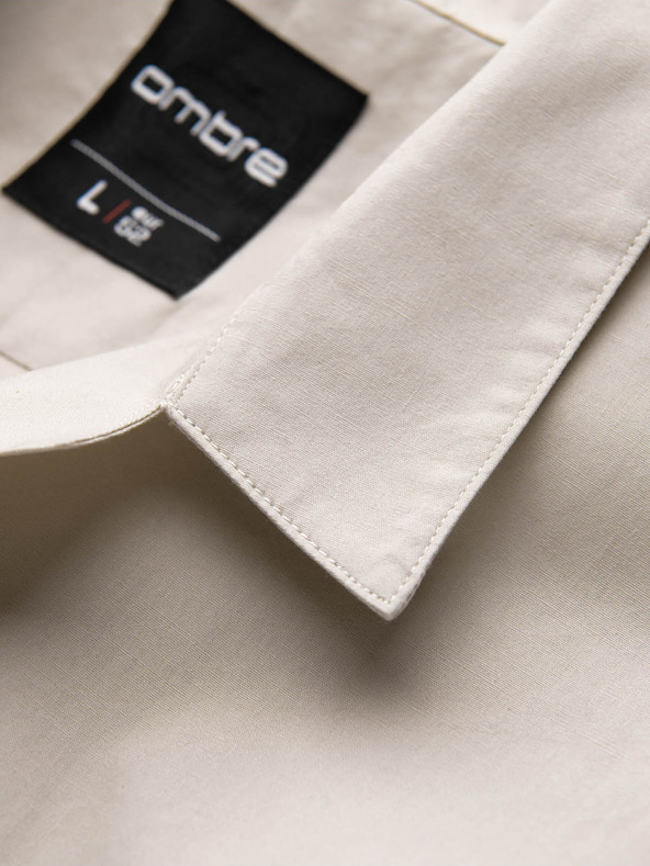 Ombre Clothing Cream Herren Kurzarmhemd Ombre Kleidung