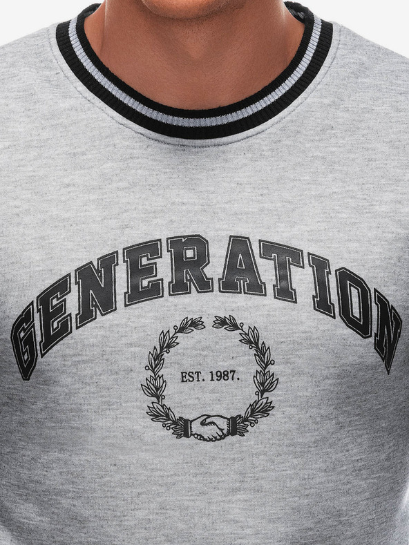 Edoti Graues bedrucktes Herren-Sweatshirt Edoti