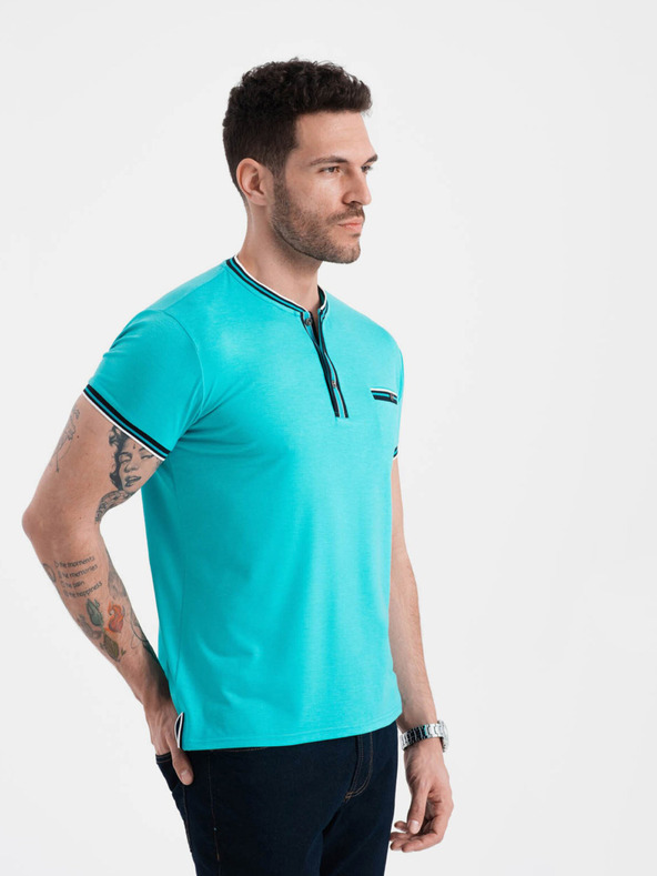 Ombre Clothing Türkisfarbenes Herren-Button-Down-Hemd Ombre Clothing
