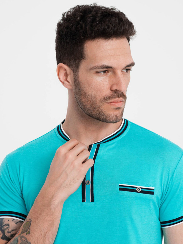 Ombre Clothing Türkisfarbenes Herren-Button-Down-Hemd Ombre Clothing