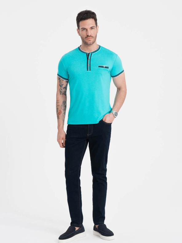 Ombre Clothing Türkisfarbenes Herren-Button-Down-Hemd Ombre Clothing