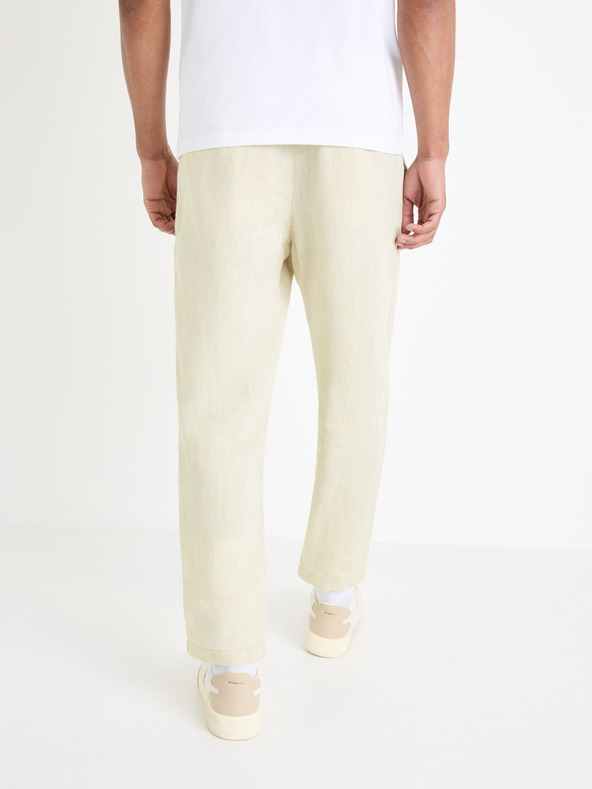 Celio Beige Herren-Leinenhosen Celio Dolinus