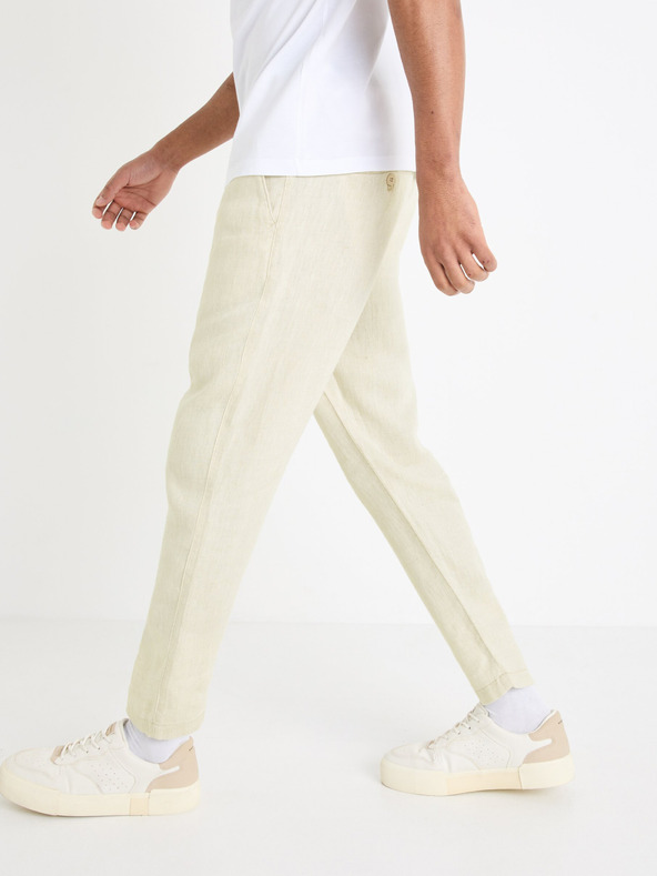 Celio Beige Herren-Leinenhosen Celio Dolinus