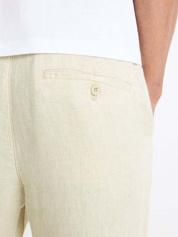 Celio Beige Herren-Leinenhosen Celio Dolinus