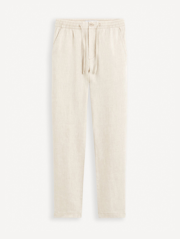 Celio Beige Herren-Leinenhosen Celio Dolinus