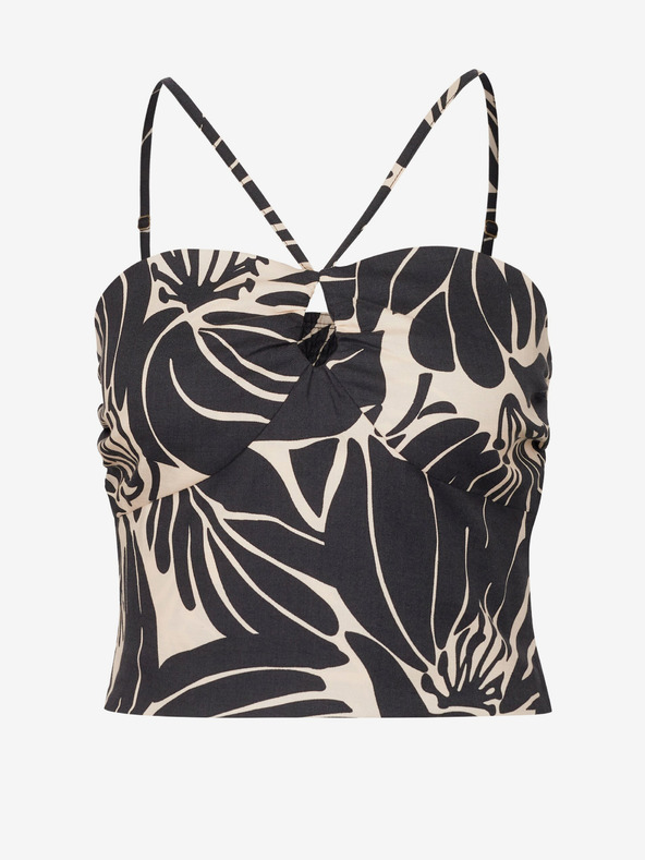 Orsay Schwarzes gemustertes Damen-Crop-Tank-Top ORSAY